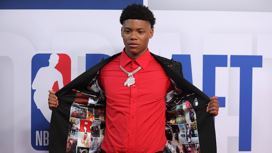 Ace Bailey arrives before the first round of the 2025 NBA Draft at Barclays Center. | Brad Penner-Imagn Images
