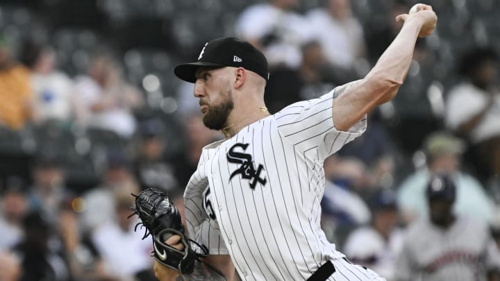 Jun 19, 2024; Chicago, Illinois, USA;  Chicago White Sox pitcher Garrett Crochet (45) delivers during the first inning against the Houston Astros at Guaranteed Rate Field.