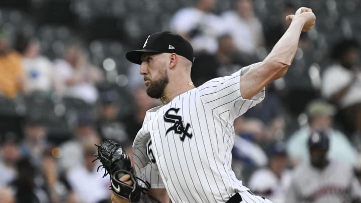 Jun 19, 2024; Chicago, Illinois, USA;  Chicago White Sox pitcher Garrett Crochet (45) delivers during the first inning against the Houston Astros at Guaranteed Rate Field. Mandatory Credit: Matt Marton-USA TODAY Sports