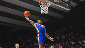 Florida guard Alijah Martin goes up to the hoop against Alabama. The Gators’ win propelled them to the one-seed line.