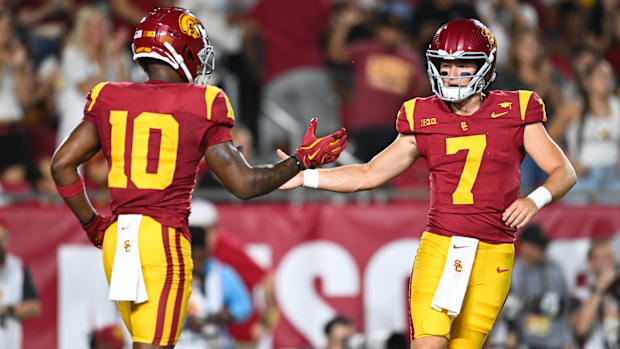 USC QB Miller Moss and WR Kyron Hudson