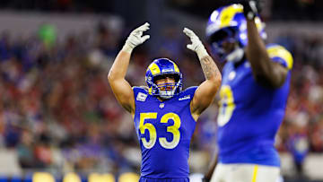 Los Angeles Rams linebacker Nate Landman (53)