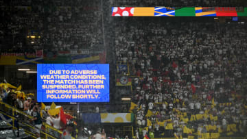 Laga babak 16 besar Euro 2024 antara Jerman dan Denmark sempat ditunda akibat badai dan cuaca buruk.