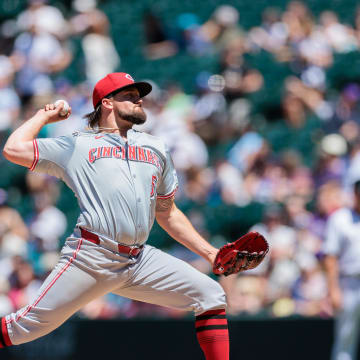 Jun 5, 2024; Denver, Colorado, USA; Cincinnati Reds starting pitcher Graham Ashcraft (51) delivers a pitch during the third inning Colorado Rockies at Coors Field. Mandatory Credit: Andrew Wevers-USA TODAY Sports