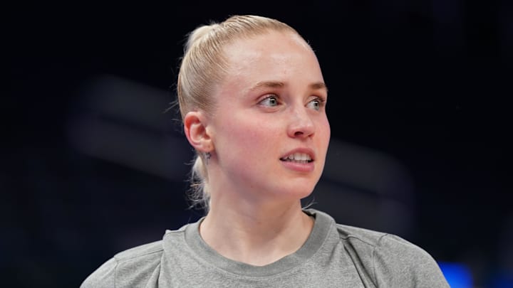 June 27, 2025; San Francisco, California, USA;  Chicago Sky guard Hailey Van Lith (2) warms up before the game against the Golden State Valkryies at Chase Center. Mandatory Credit: David Gonzales-Imagn Images