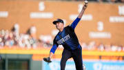 Detroit Tigers pitcher Tarik Skubal (29) delivers a pitch against L. A. Dodgers during the second inning at Comerica Park in Detroit on Friday, July 12, 2024.