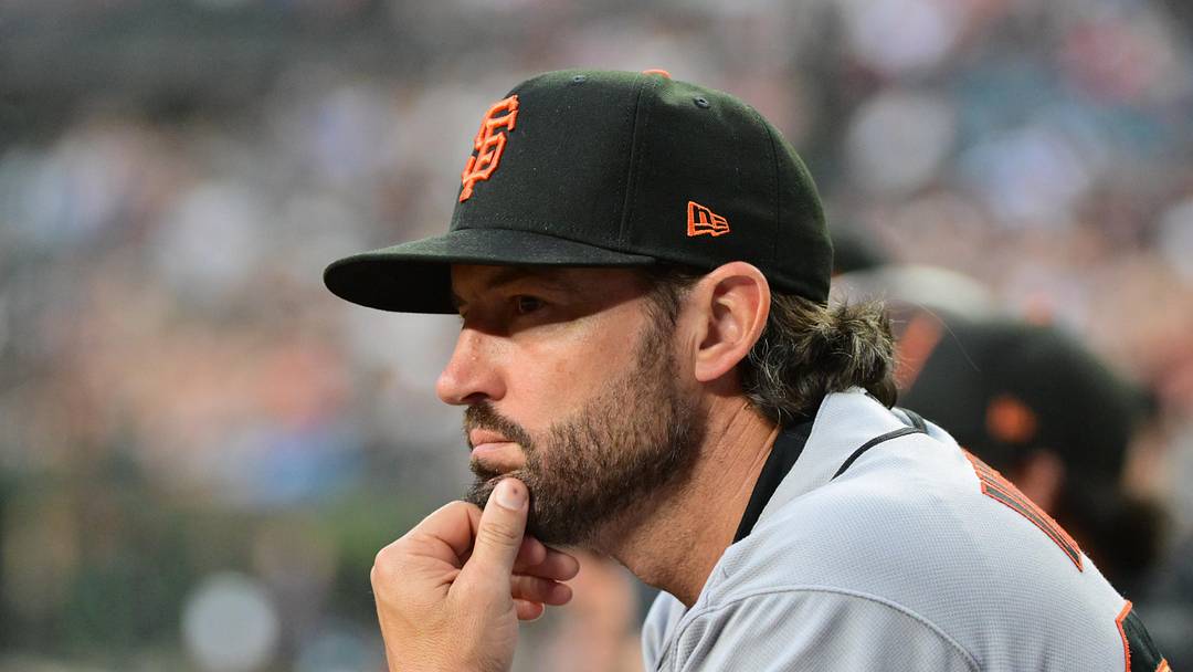 May 18, 2026; Phoenix, Arizona, USA; San Francisco Giants manager Tony Vitello (23) looks on in the second inning against the Arizona Diamondbacks at Chase Field. Mandatory Credit: Matt Kartozian-Imagn Images
