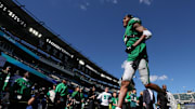 Oct 26, 2025; Philadelphia, Pennsylvania, USA; Philadelphia Eagles wide receiver DeVonta Smith (6) runs on field before the game against the New York Giants  at Lincoln Financial Field. 