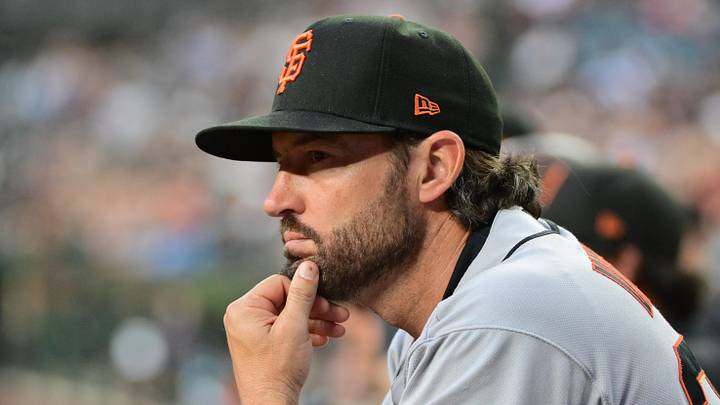May 18, 2026; Phoenix, Arizona, USA; San Francisco Giants manager Tony Vitello (23) looks on in the second inning against the Arizona Diamondbacks at Chase Field. Mandatory Credit: Matt Kartozian-Imagn Images