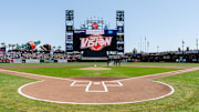 May 18, 2025; San Francisco, California, USA; Oracle Park is ready for the game between the Athletics and San Francisco Giants. Mandatory Credit: Bob Kupbens-Imagn Images