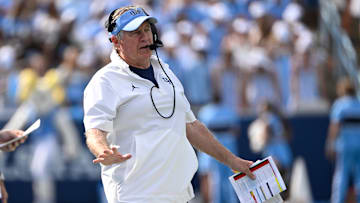 Sep 13, 2025; Chapel Hill, North Carolina, USA; North Carolina Tar Heels head coach Bill Belichick on the sidelines in the second quarter at Kenan Stadium. Mandatory Credit: Bob Donnan-Imagn Images