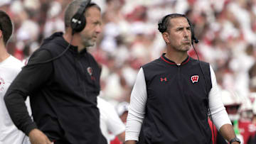 Wisconsin head coach Luke Fickell is shown during the second quarter of their game against Maryland Saturday, September 20, 2025 at Camp Randall Stadium in Madison, Wisconsin.