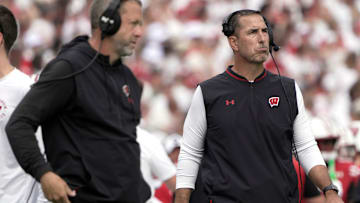 Wisconsin head coach Luke Fickell is shown during the second quarter of their game against Maryland Saturday, September 20, 2025 at Camp Randall Stadium in Madison, Wisconsin.