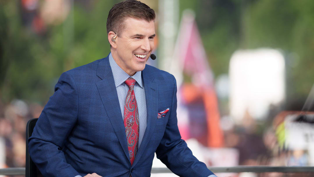 Sep 16, 2023; Boulder, Colorado, USA; Gameday host Rece Davis on the set of ESPN College GameDay prior to the game between the Colorado Buffaloes and the Colorado State Rams at Folsom Field. Mandatory Credit: Andrew Wevers-USA TODAY Sports