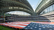 Oct 4, 2025; Milwaukee, Wisconsin, USA; A general view during the national anthem before game one of the NLDS round for the 2025 MLB playoffs between the Chicago Cubs and Milwaukee Brewers at American Family Field. Mandatory Credit: Mark Hoffman-USA TODAY Network via Imagn Images