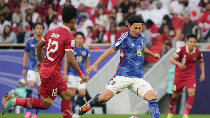 Takumi Minamino di pertandingan vs Indonesia
