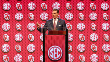 Oklahoma head coach at 2024 SEC Football Media Days in Dallas.