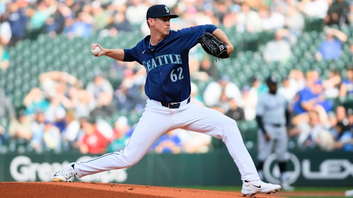 Seattle Mariners starting pitcher Emerson Hancock throws during a game against the Chicago White Sox on June 13 at T-Mobile Park.