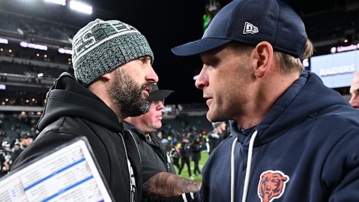 Philadelphia Eagles head coach Nick Sirianni and Chicago Bears head coach Ben Johnson 