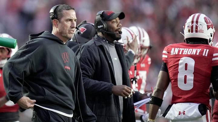 Wisconsin head coach Luke Fickell is shown during the first quarter of their game against Washington Saturday, November 8, 2025 at Camp Randall Stadium in Madison, Wisconsin.