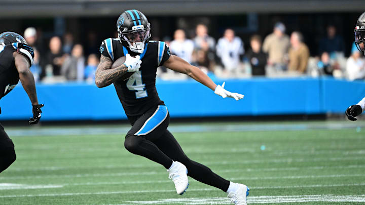 Carolina Panthers wide receiver Tetairoa McMillan is the OROY favorite. Carolina Panthers wide receiver Tetairoa McMillan is the OROY favorite.