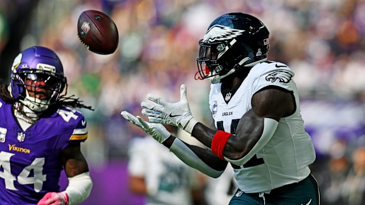 A.J. Brown had a big day as the Eagles got their passing game back on track. A.J. Brown had a big day as the Eagles got their passing game back on track.