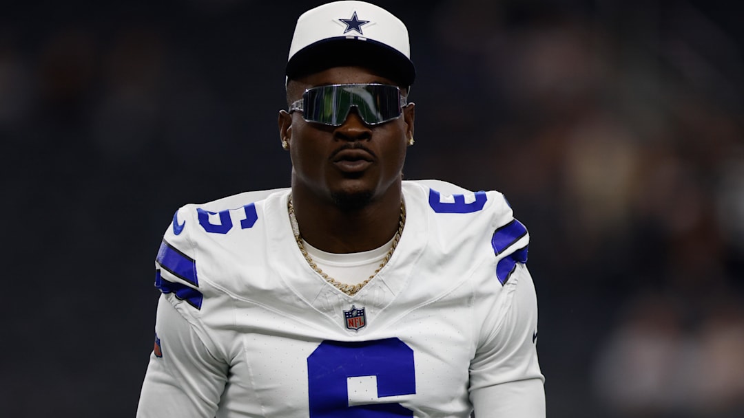 Aug 22, 2025; Arlington, Texas, USA; Dallas Cowboys safety Donovan Wilson (6) prior to the game against the Atlanta Falcons at AT&T Stadium. Aug 22, 2025; Arlington, Texas, USA; Dallas Cowboys safety Donovan Wilson (6) prior to the game against the Atlanta Falcons at AT&T Stadium.