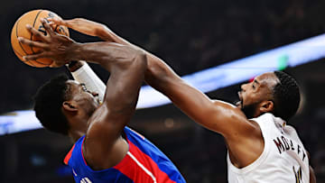 Oct 25, 2024; Cleveland, Ohio, USA; Detroit Pistons center Jalen Duren (0) : Ken Blaze-Imagn Images