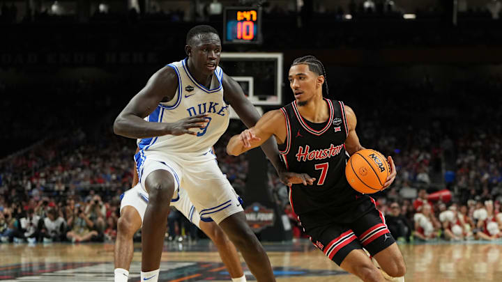 Duke center Khaman Maluach (left) is expected to be the first big off the board in this year’s NBA draft. 