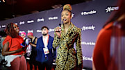 Angel Reese arrives at WNBA All-Star Weekend in Indianapolis.