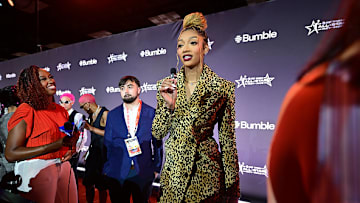 Angel Reese arrives at WNBA All-Star Weekend in Indianapolis.