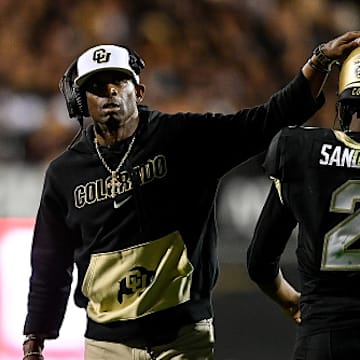 Colorado coach Deion Sanders was emotional after his son Shedeur Sanders got his first taste of NFL action in Sunday's Browns game.