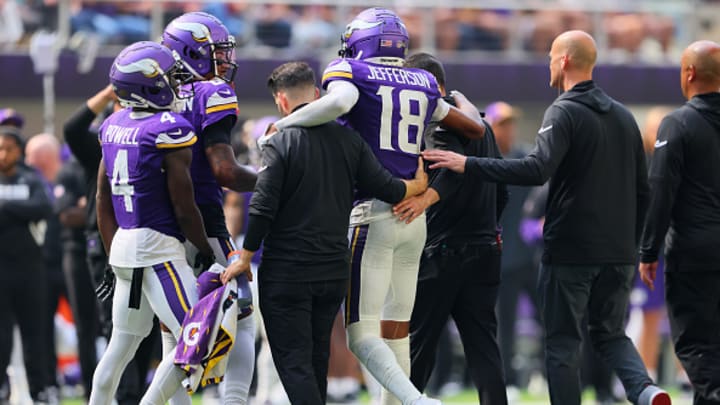 Jefferson exited the Vikings' win over the 49ers early 