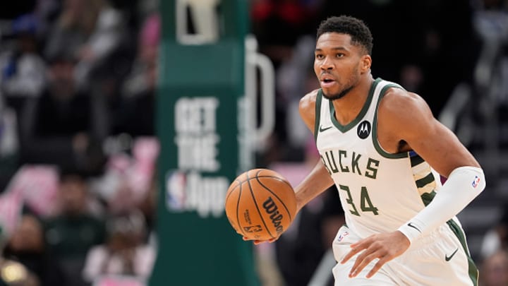 Giannis Antetokounmpo got away with at least one travel against the Knicks on NBC. Giannis Antetokounmpo got away with at least one travel against the Knicks on NBC.