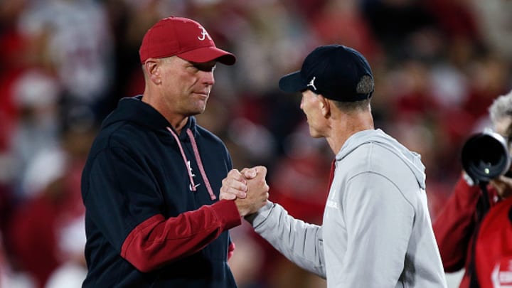 DeBoer (left) and the Crimson Tide will look to avenge a Nov. 15 loss to Venables (right) and the Sooners in the first round of the College Football Playoff. 