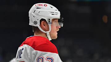 Montreal Canadiens winger Patrik Laine against his former team, the Columbus Blue Jackets