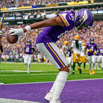 Jefferson hitting the Griddy dance has become one of his customary celebrations. 