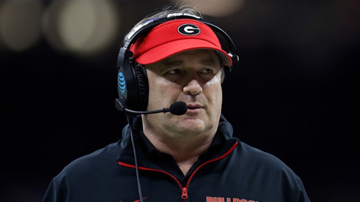 Georgia Bulldogs coach Kirby Smart during the Sugar Bowl. Georgia Bulldogs coach Kirby Smart during the Sugar Bowl.