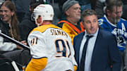 Nashville Predators forward Steven Stamkos and coach Andrew Brunette.