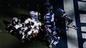 La Tush Push durante un partido entre Eagles y Giants.