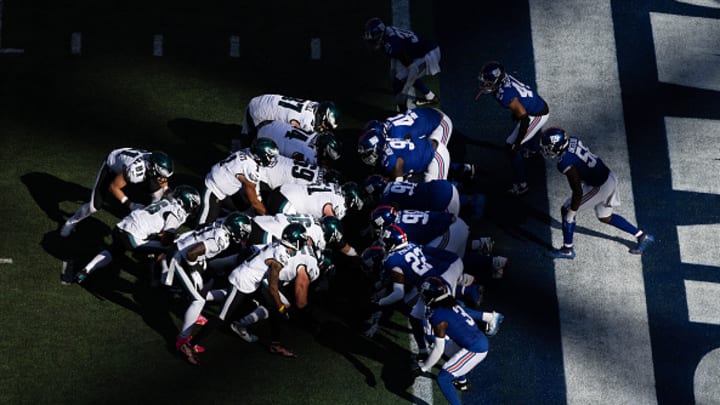 La Tush Push durante un partido entre Eagles y Giants. La Tush Push durante un partido entre Eagles y Giants.