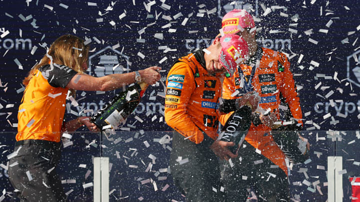 El australiano Oscar Piastri tras su triunfo en Miami. El australiano Oscar Piastri tras su triunfo en Miami.