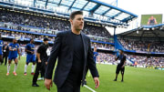 Mauricio Pochettino, Manager of Chelsea, looks on at full-time following the team's victory in the Premier League match between Chelsea FC and AFC Bournemouth at Stamford Bridge on May 19, 2024 in London, England. 