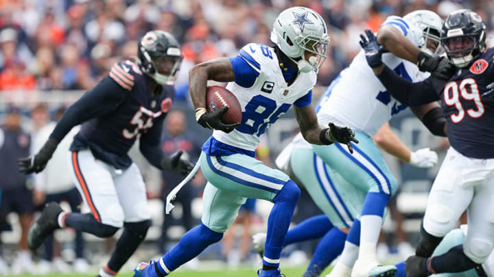 CeeDee Lamb suffered a high ankle sprain against the Bears on Sunday. 