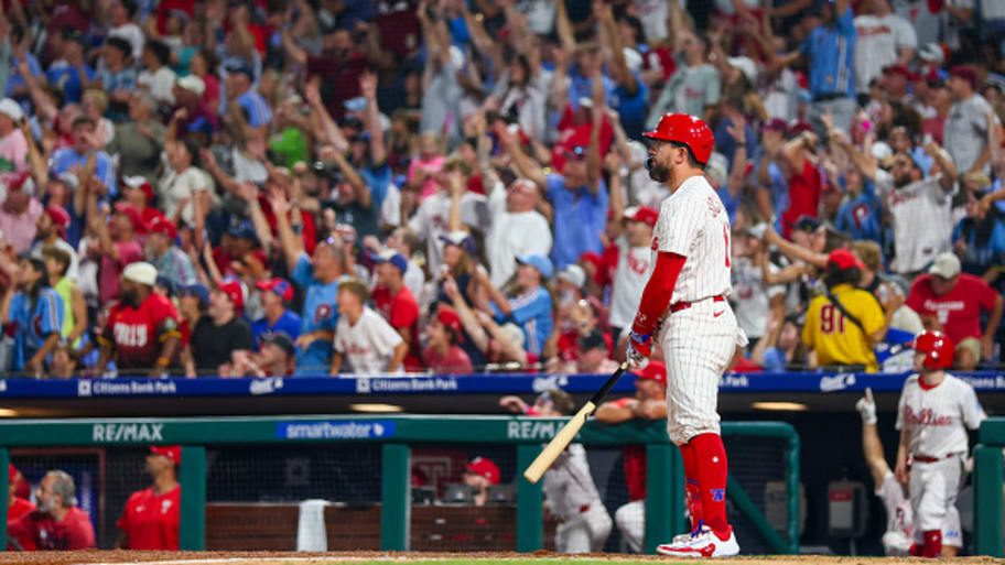 Citizen Bank Park erupted in cheers as Kyle Schwarber hit a grand slam. | Heather Barry/Getty Images