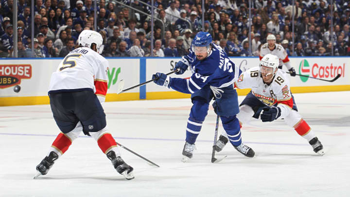 Auston Matthews in a Game 7 loss to the Florida Panthers. Auston Matthews in a Game 7 loss to the Florida Panthers.