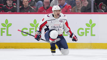 Washington Capitals star Alex Ovechkin celebrates after scoring an overtime winner against the Ottawa Senators