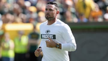 Sep 15, 2024; Green Bay, Wisconsin, USA;  Green Bay Packers head coach Matt LaFleur prior to the game against the Indianapolis Colts at Lambeau Field. Mandatory Credit: Jeff Hanisch-Imagn Images