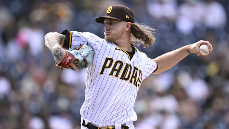 Sep 20, 2023; San Diego, California, USA; San Diego Padres relief pitcher Josh Hader (71) throws a