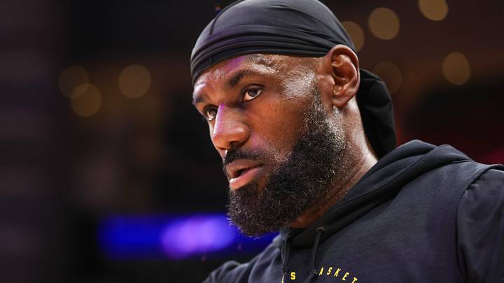 Los Angeles Lakers forward LeBron James (23) warms up before playing against the Houston Rockets at Toyota Center on Mar. 18, 2026.